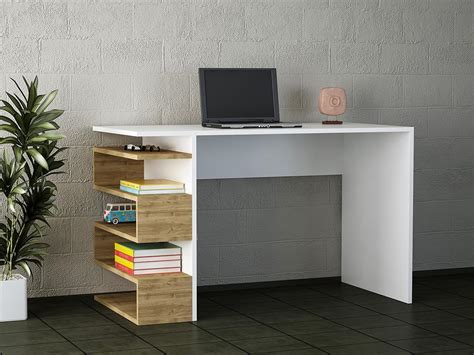 Mesa De Oficina Kailua 586 74x120x60cm Nuez Blanco Leroy Merlin