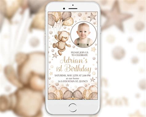 EDITABLE Nude Birthday Photo Electronic Invitation Template Personalized Baby Boy And Girl