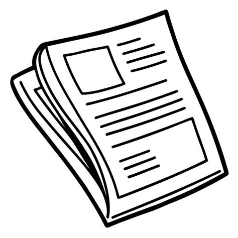 Newspaper Outline Coloring Book Page Line Art Drawing Premium Ai