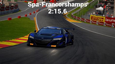 Honda NSX GT3 EVO Spa Francorchamps Setup Share Your Car Setups And