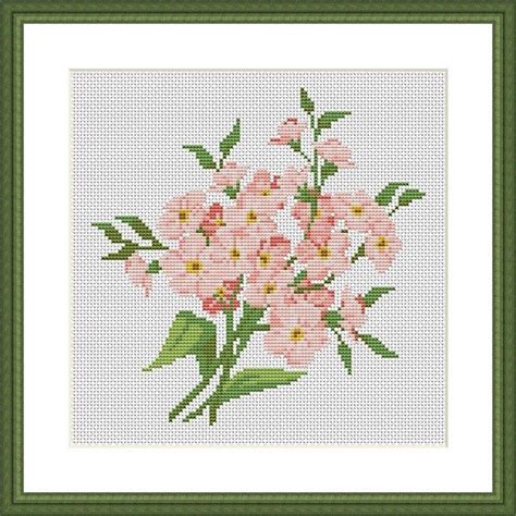 Pink Flower Bouquet Cross Stitch Pattern