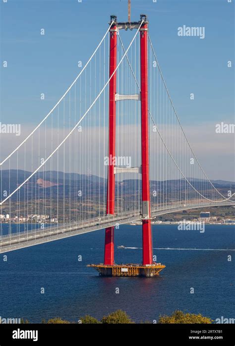 New Bridge Connecting Two Continents Canakkale Bridge Dardanelles