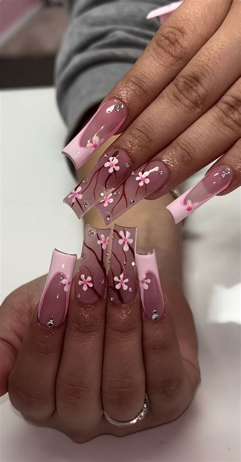 Pin By Brianna On Nail Art Girly Acrylic Nails Pink Acrylic Nails