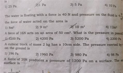 A Cubical Block Of Mass 2 Kg Has A 10 Cm Side The Pressure Exerted By On