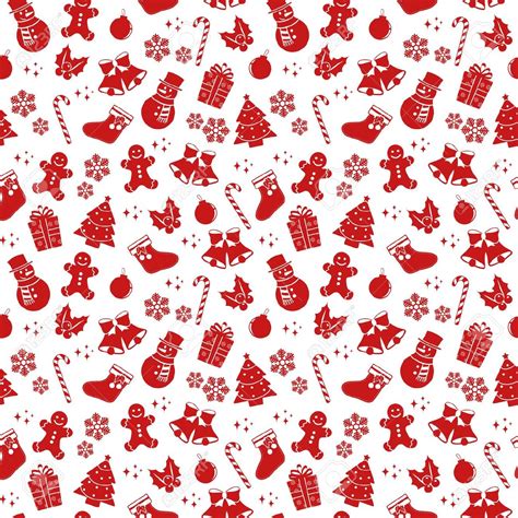 Seamless Pattern With Christmas Elements Stock Vector Noel