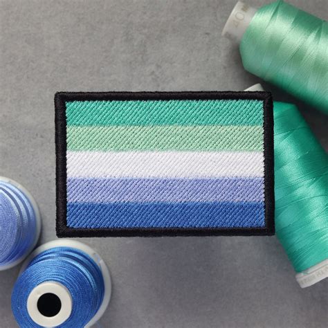 Gay Male Mlm Men Loving Men Flag Embroidered Patch Lgbt Pride Hook And Loop Iron On