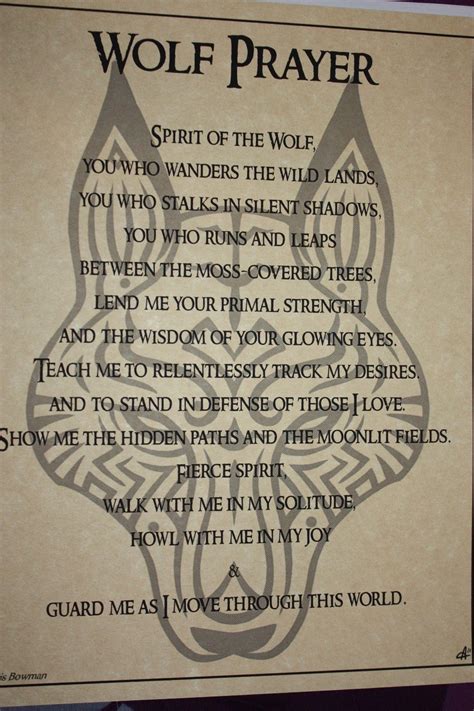 Wolf Prayer Parchment The Wicca Collectionary Wolf Goddess Wolf