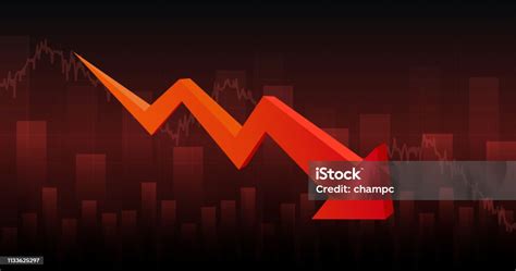 Bagan Keuangan Abstrak Layar Lebar Dengan Panah Grafik Garis Tren Menurun Di Pasar Saham Dalam