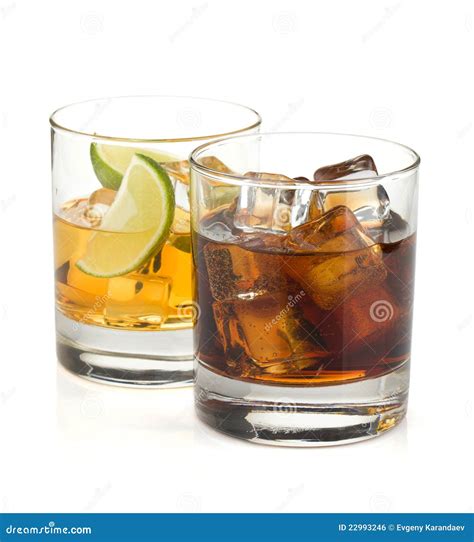 Whiskey And Cola Cocktails Stock Photo Image Of Glass