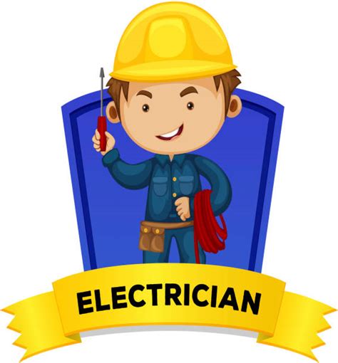 Silhouette Of The Electrician Logo Illustrations Royalty Free Vector