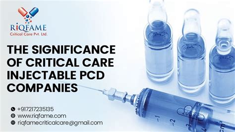 Importance Of Critical Care Injectable Pcd Companies In India