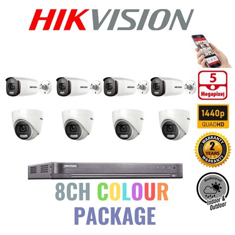 HIKVISION CCTV 8CH SET 5MP 8MP COLORVU Full Time Colour IDS 7208HUHI M2