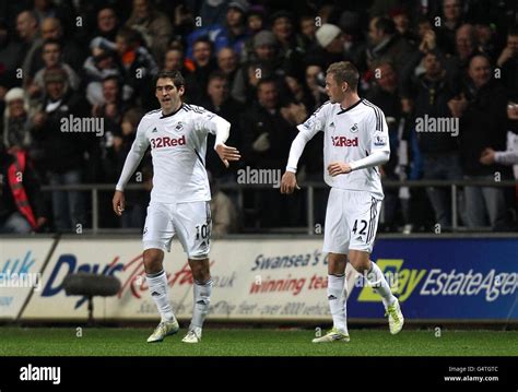 Swansea Citys Left Right Gylfi Sigurdsson Hi Res Stock Photography And