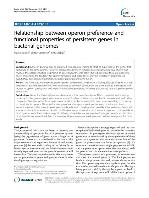 PDF Relationship Between Operon Preference And Functional Properties