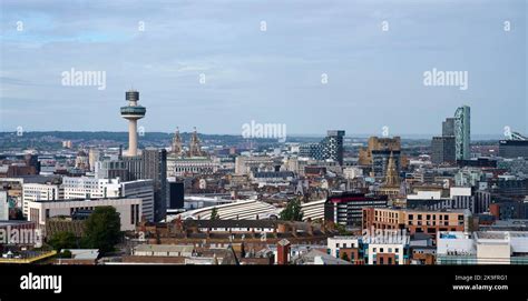 A High Level Panoramic View Of Liverpool City Centre Skyline Hi Res