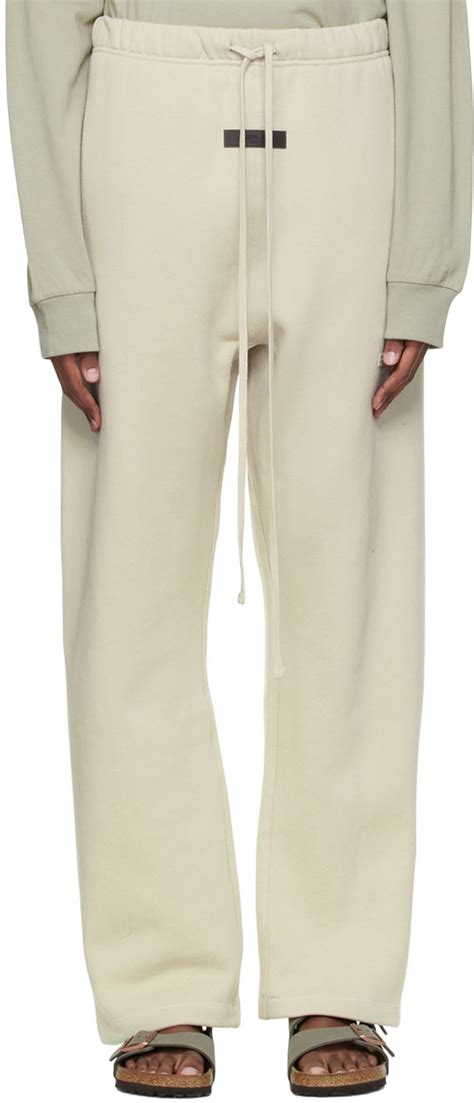 Beige Relaxed Lounge Pants By Fear Of God Essentials On Sale