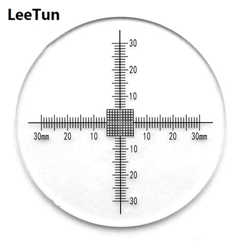 DIV 1mm Microscope Micrometer Calibration Target 60x60 Reticle Cross ...