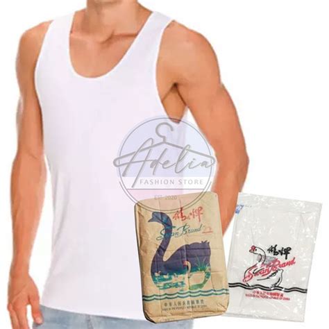 Jual Kaos Dalam Model Singlet Swan Brand Pria Size 34 36 38 40 42 34