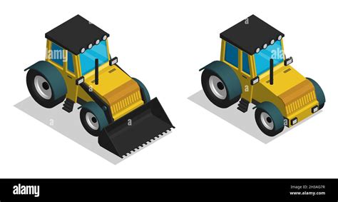 Tractor de equipo de construcción isométrica Maquinaria y equipos