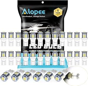 Alopee 194 LED Bulb White 6500K Wedge T10 LED Bulb 5SMD 5050 Chips