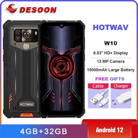 HOTWAV W10 Rugged Smartphone 15000mAh Large Battery Android 12 Mobile