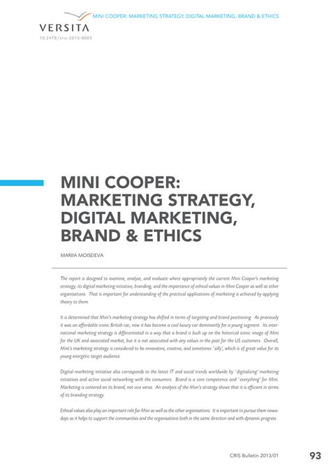 Mini Cooper Marketing Strategy Digital Marketing Brand And Ethics