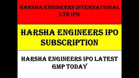 Harsha Engineers Ipo Allotment Status Harsha Ipo Gmp Today Latest