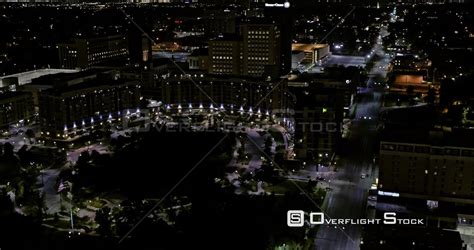 OverflightStock Nebraska Omaha Birdseye Midtown Crossing Night