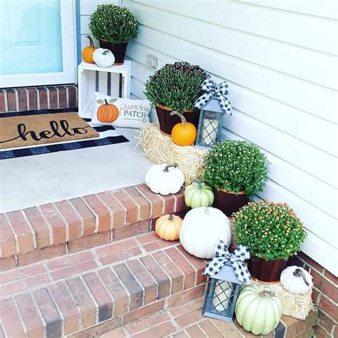 Brick Porch Steps Decorated With Fall Décor Soul And Lane