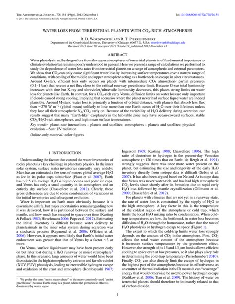 Water Loss From Terrestrial Planets With Co Rich Atmospheres