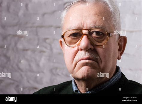 Face Of A Serious Tough Old Man Stock Photo Alamy