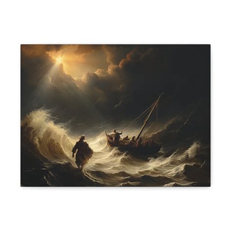 Jesus Walking on Water Wall Art Wonder Jesus the Messiah Walking on ...