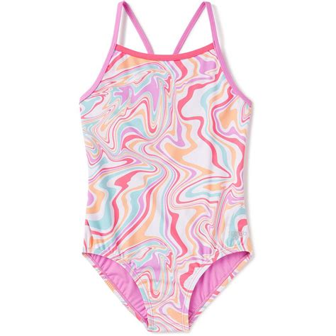 Speedo Printed Propel Back One Piece Girls