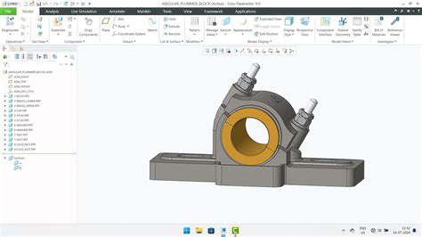 Angular Plummer Block 3D Modelling And Assembly In Creo Parametric