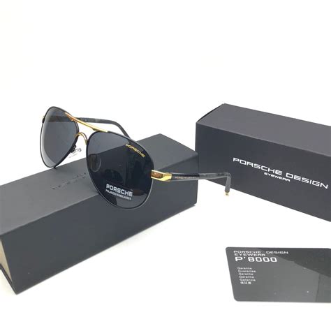 Jual Kacamata Pria Porsche Design Lensa Polarized Hitam Gold Fullset