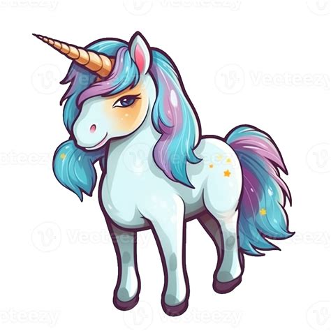 Cute Cartoon Unicorn Sticker 24487932 Png