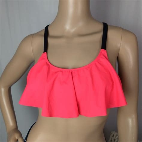 Pink Victoria S Secret Swim Final Vs Pink Neon Strappy Back Bikini Top B Poshmark