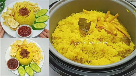 Nasi Kuning Rice Cooker Sederhana Mudah Dan Enak Youtube