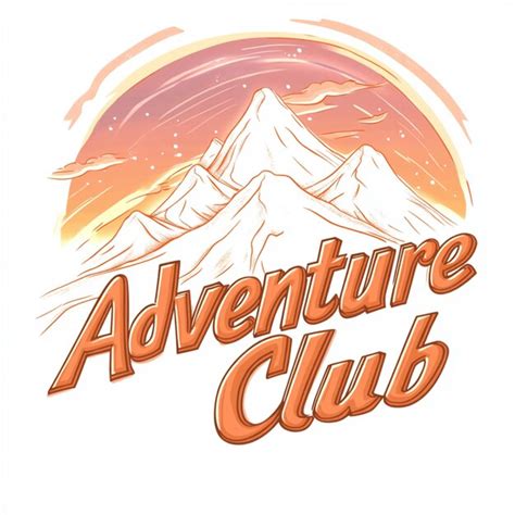 Adventure Club Logo With Mountain Range Premium Ai Generated Image