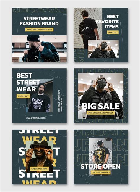 Streetwear Fashion Instagram Post Templates Psd In 2024 Instagram