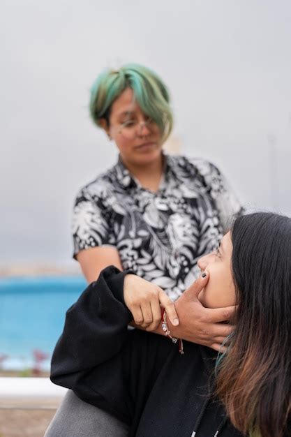 Premium Photo Lesbian Woman Caressing Her Partner S Face