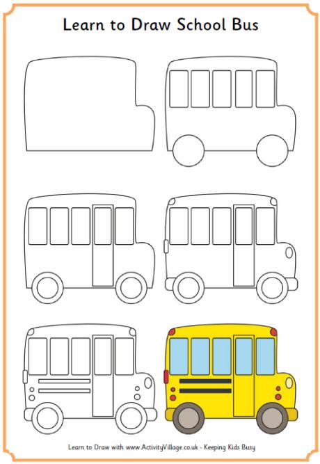 How To Draw A School Bus Step By Step