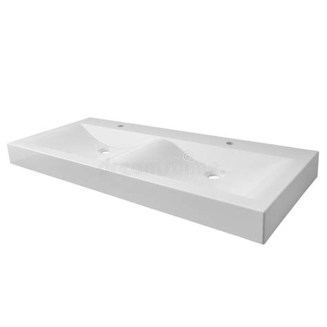 White Ceramic Sink Wash Basin For The Bathroom Isolated On The