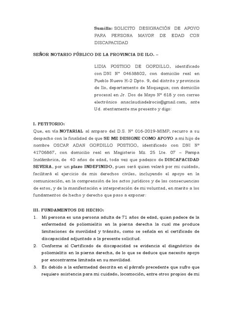 Designación De Apoyo Notarial Pdf Justicia Crimen Y Violencia