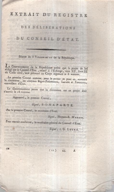 Extrait Du Registre Des D Lib Rations Du Conseil D Tat S Ance Du