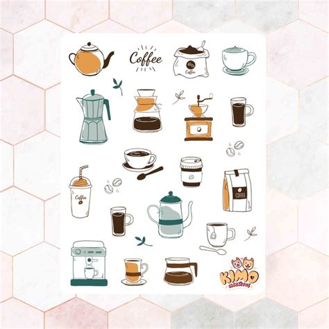 Cartela De Adesivos Coffee Time X Cm Kimo Adesivos Shopee Brasil