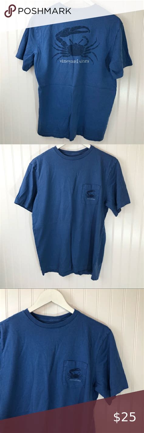 Vineyard Vines Crab Pocket Blue T Shirt S Blue Tshirt Blue T Shirt