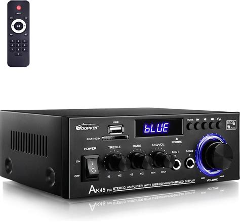 Woopker Ak45 Pro Amplifier Home Audio Stereo Receivers With Bluetooth 5 0 Max 400w 2