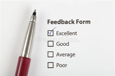 Feedback Form Checked with Excellent Stock Photo - Image of mark ...