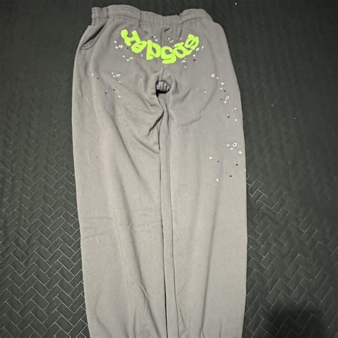 Sp5der Slate Grey Size Large Sweatpants Pre Owned Depop